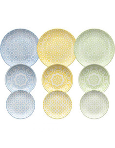 Servizio Piatti 18 Pezzi Lipari Porcellana Multicolor